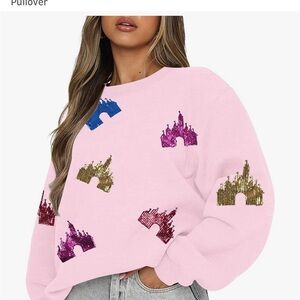 Pink Sequin Castle Sweatshirt